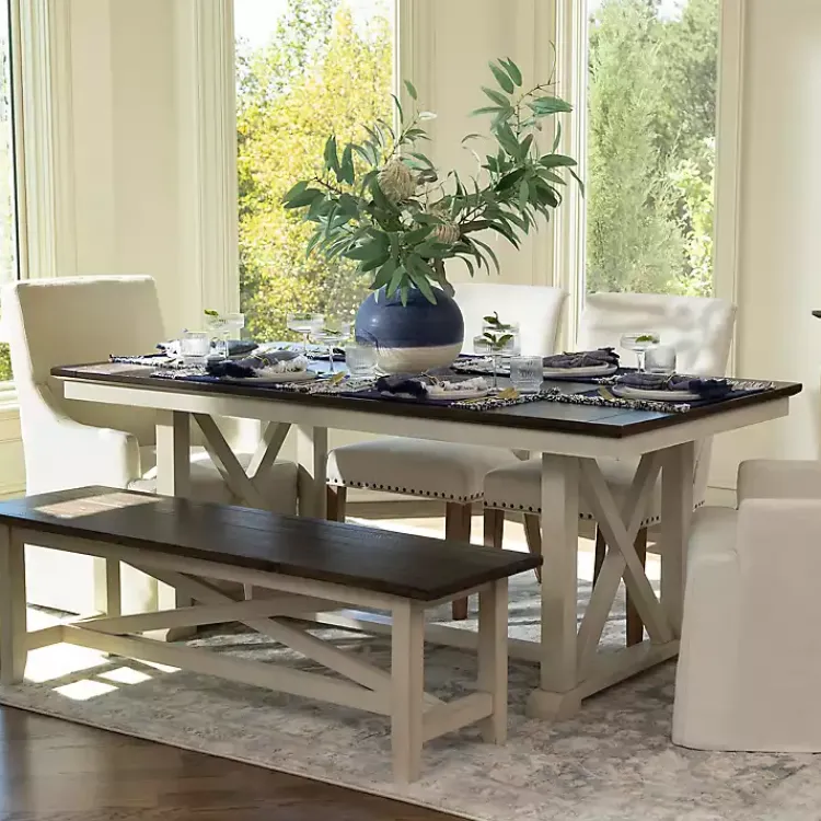 Kirklands Home Dining Tables|Dark Brown and Ivory Jackson Dining Table
