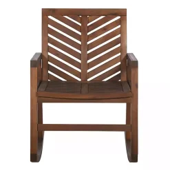 Kirklands Home Outdoor Seating|Dark Chevron Outdoor Rocking Chair Brown