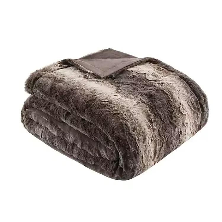 Hot Dark Faux Fur Oversized Throw Blanket Blankets & Throws