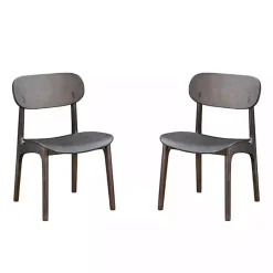 Kirklands Home Dining Chairs|Dark Mid-Century Modern Chairs, Set of 2 Brown
