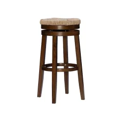 Kirklands Home Bar Stools & Counter Height Stools|Dark Seagrass Swivel Bar Stool Brown
