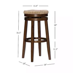 Kirklands Home Bar Stools & Counter Height Stools|Dark Seagrass Swivel Bar Stool Brown