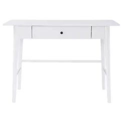 Kirklands Home Office Furniture|Dark Wood 1-Drawer Midcentury Modern Desk Brown