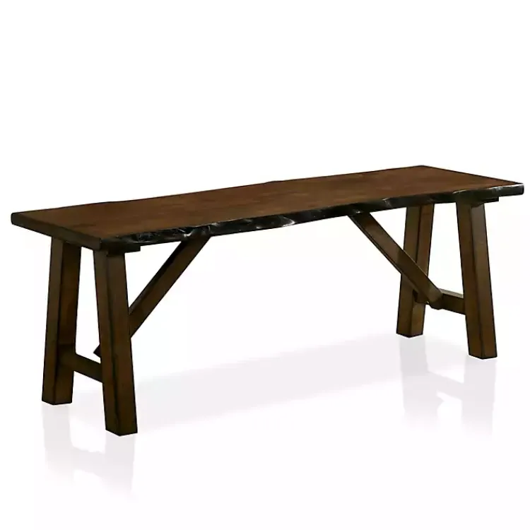 Kirklands Home Benches & Ottomans|Dark Wood Live Edge Bench Brown