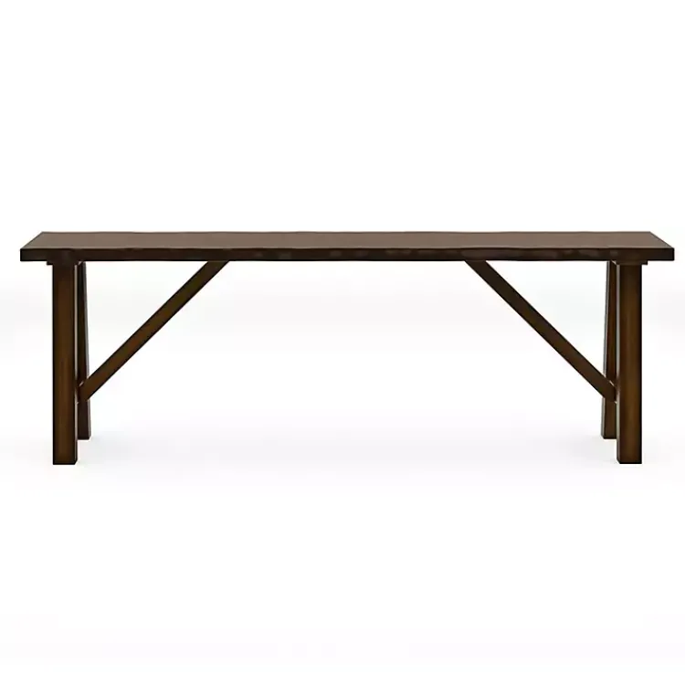 Kirklands Home Benches & Ottomans|Dark Wood Live Edge Bench Brown