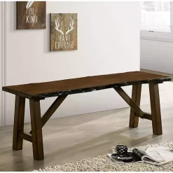 Kirklands Home Benches & Ottomans|Dark Wood Live Edge Bench Brown
