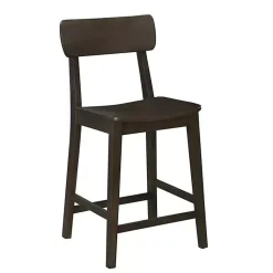 Kirklands Home Bar Stools & Counter Height Stools|Dark Wood Open Back Counter Stool Brown