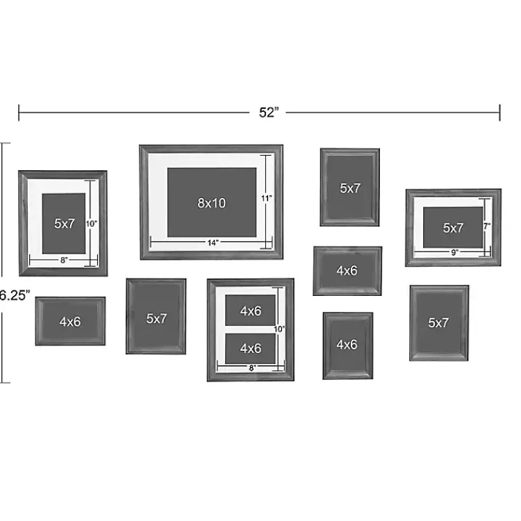 Kirklands Home Gallery Wall Frames|Dark Wood 10-pc. Gallery Wall Frame Set Brown