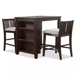 Kirklands Home Dining Tables|Dark Cherry Wood Kayla Counter Height 3-pc. Set Brown