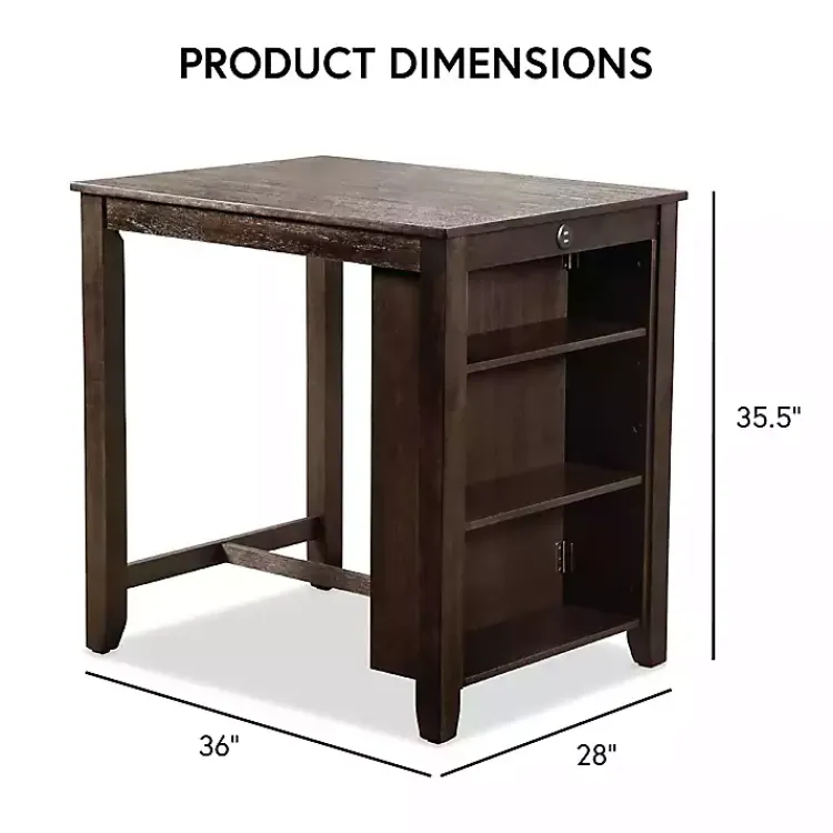 Kirklands Home Dining Tables|Dark Cherry Wood Kayla Counter Height 3-pc. Set Brown