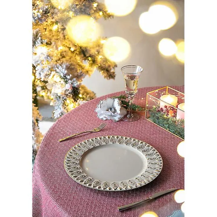 Kirklands Home Serving & Entertaining|Dark Cream Plume Border Chargers, Set of 4 Ivory