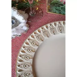 Kirklands Home Serving & Entertaining|Dark Cream Plume Border Chargers, Set of 4 Ivory