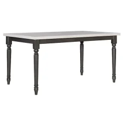 Kirklands Home Dining Tables|Dark Gray & White Traditional Dining Table