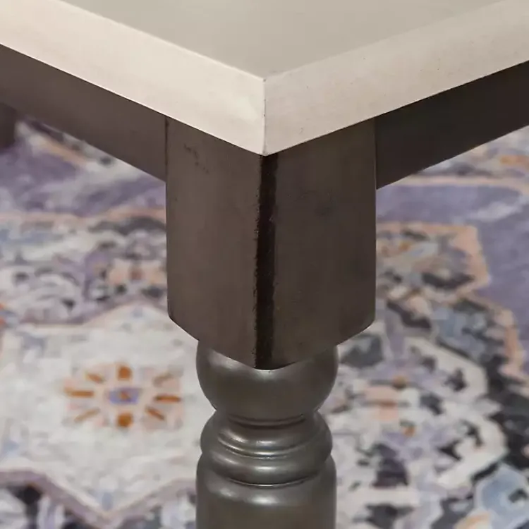 Kirklands Home Dining Tables|Dark Gray & White Traditional Dining Table