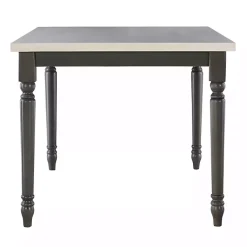 Kirklands Home Dining Tables|Dark Gray & White Traditional Dining Table