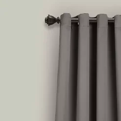 Kirklands Home Curtains & Drapes|Dark Blackout Curtain Panel Set, 108 in. Gray