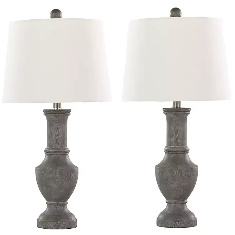 Kirklands Home Table Lamps|Dark Gray Chateau Table Lamps, Set of 2 White