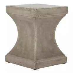 Kirklands Home Outdoor Tables|Dark Concrete Pedestal Accent Table Gray