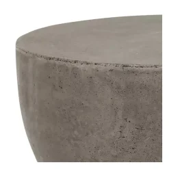 Kirklands Home Outdoor Tables|Dark Drum Accent Table with Handles Gray