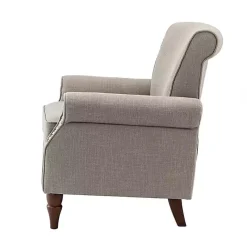 Kirklands Home Accent Chairs|Dark Miriam Nailhead Trim Armchair Gray