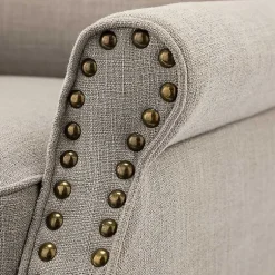 Kirklands Home Accent Chairs|Dark Miriam Nailhead Trim Armchair Gray