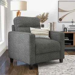 Kirklands Home Accent Chairs|Dark Performance Fabric Danna Accent Chair Gray