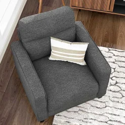Kirklands Home Accent Chairs|Dark Performance Fabric Danna Accent Chair Gray