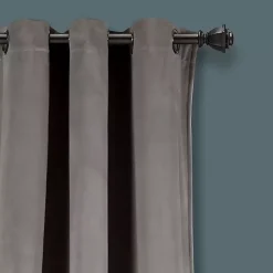 Kirklands Home Curtains & Drapes|Dark Prima Velvet Curtain Panel Set, 108 in. Gray
