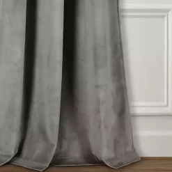 Kirklands Home Curtains & Drapes|Dark Prima Velvet Curtain Panel Set, 108 in. Gray