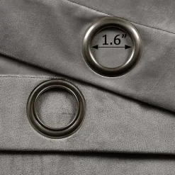 Kirklands Home Curtains & Drapes|Dark Prima Velvet Curtain Panel Set, 108 in. Gray