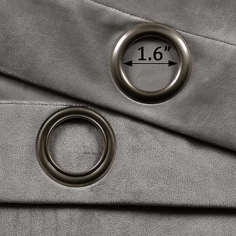 Kirklands Home Curtains & Drapes|Dark Prima Velvet Curtain Panel Set, 108 in. Gray