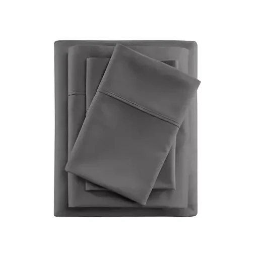 Kirklands Home Bed Sheets|Dark Rich Cooling Cotton Queen Sheet Set Gray