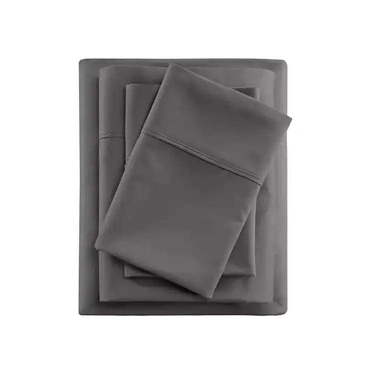 Kirklands Home Bed Sheets|Dark Rich Cooling Cotton Queen Sheet Set Gray