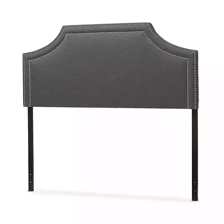 Kirklands Home Beds & Headboards|Dark Scalloped Corner Queen Headboard Gray