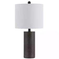 Kirklands Home Table Lamps|Dark Gray Textured Nori Table Lamp White
