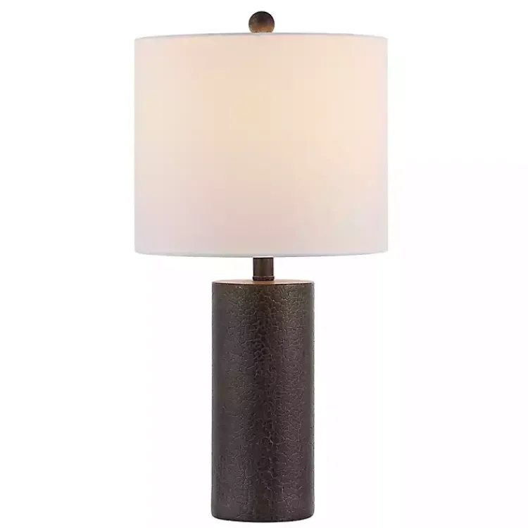 Kirklands Home Table Lamps|Dark Gray Textured Nori Table Lamp White