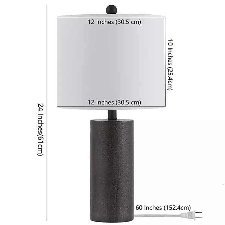 Kirklands Home Table Lamps|Dark Gray Textured Nori Table Lamp White