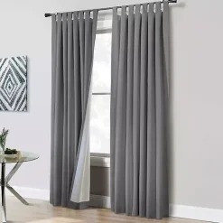 Kirklands Home Curtains & Drapes|Dark Ventura Blackout Curtain Panel, 95 in. Gray