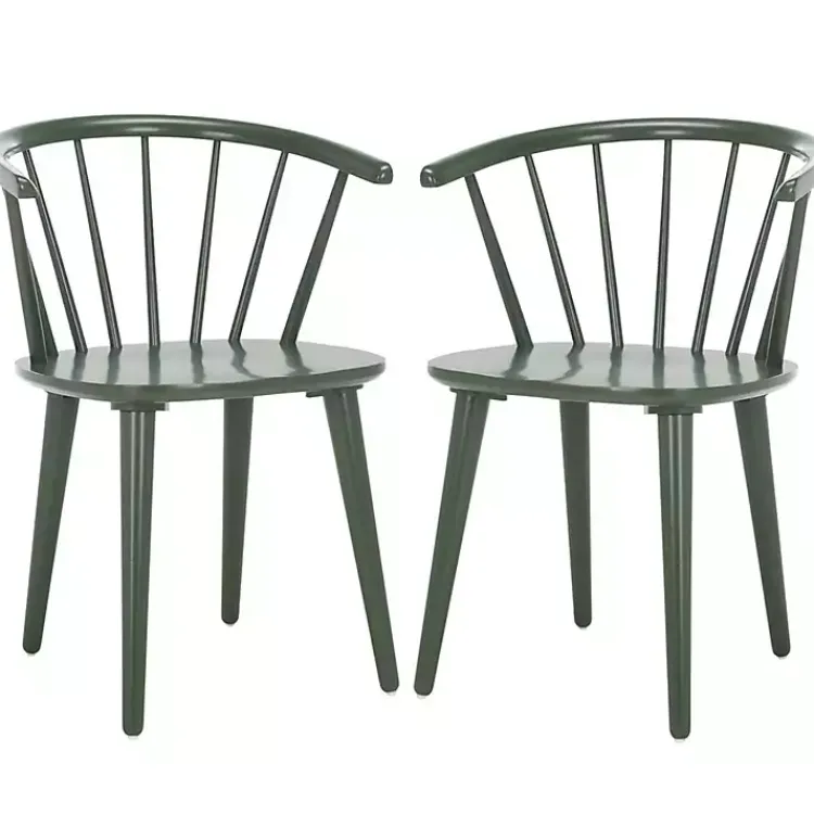 Kirklands Home Dining Chairs|Dark Blanchard Dining Chairs, Set of 2 Green