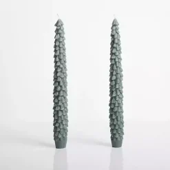 New Dark Christmas Tree Taper Candles, Set of 2 Candles