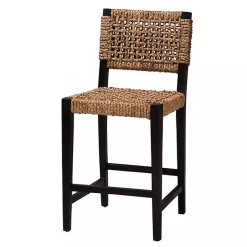 Kirklands Home Bar Stools & Counter Height Stools|Dark Mahogany Lattice Counter Stool Brown