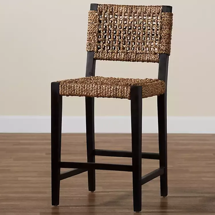 Kirklands Home Bar Stools & Counter Height Stools|Dark Mahogany Lattice Counter Stool Brown
