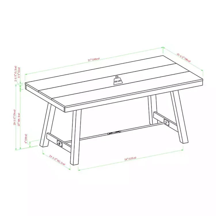 Kirklands Home Dining Tables|Dark Oak Wood Rustic Dining Table