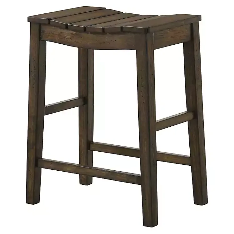 Kirklands Home Bar Stools & Counter Height Stools|Dark Oak Wood Whitcombe Counter Stools, Set of 2 Brown