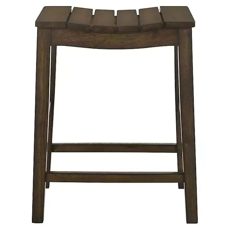 Kirklands Home Bar Stools & Counter Height Stools|Dark Oak Wood Whitcombe Counter Stools, Set of 2 Brown