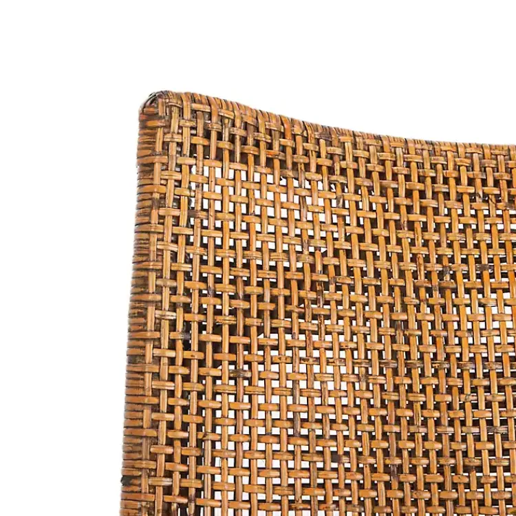 Kirklands Home Accent Chairs|Dark Rattan and Mahogany Gianni Accent Chair Brown