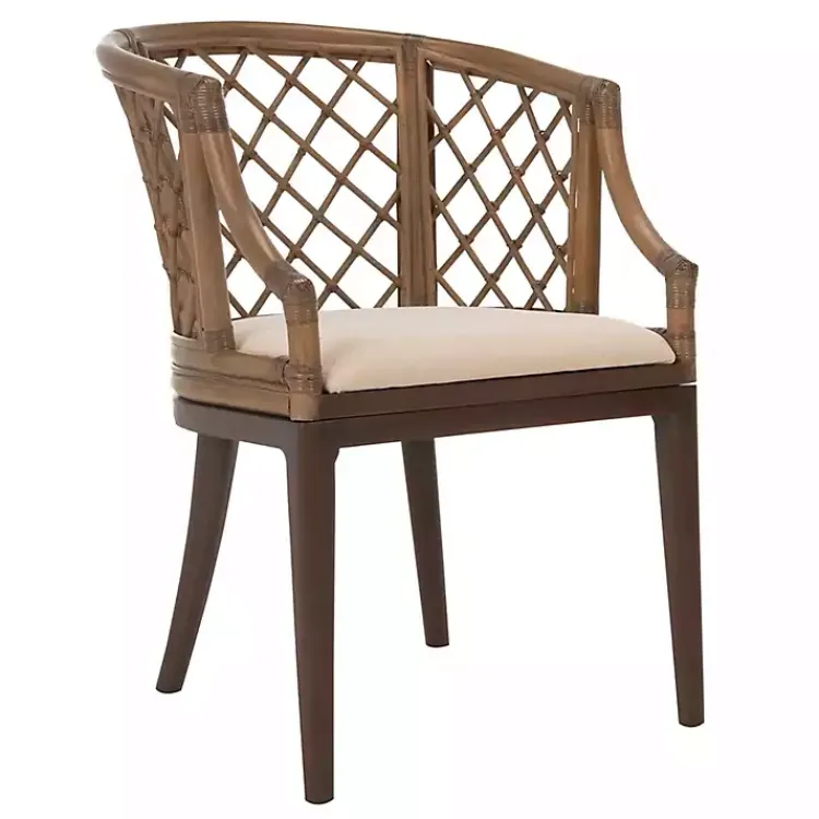 Kirklands Home Accent Chairs|Dark Rattan Curved Back Carlotta Accent Chair Brown