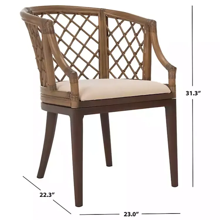 Kirklands Home Accent Chairs|Dark Rattan Curved Back Carlotta Accent Chair Brown