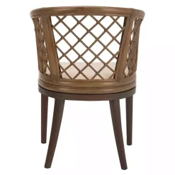 Kirklands Home Accent Chairs|Dark Rattan Curved Back Carlotta Accent Chair Brown