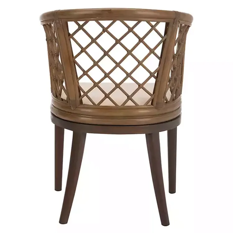Kirklands Home Accent Chairs|Dark Rattan Curved Back Carlotta Accent Chair Brown